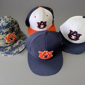 Under Armour Fitted Auburn Tigers Baseball 7 1/2 Hat Lot Of (4) On Field NCAA